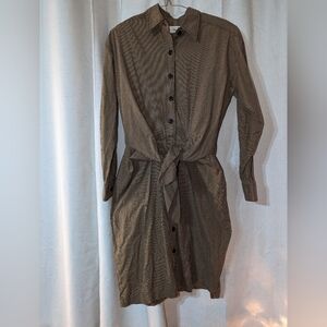 Liz Claiborne Vintage 2002 Gingham Tie Waist Dress Academia Vibes